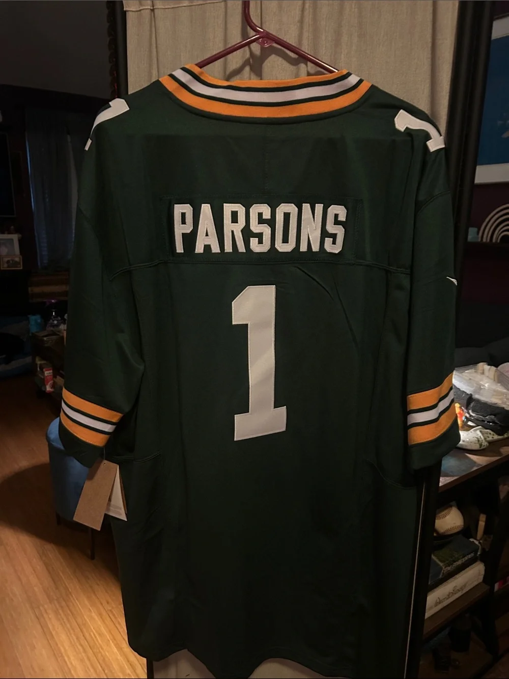 Green Bay packers Nike Green and Gold Football Jersey with White Number